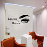 Lash & Brows Wall Decal Beauty Salon Shop Eyebrows Wall Art Sticker Eyelashes Extensions Decor