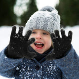 Kids Winter Knit Gloves, 12 Pairs Full Finger Stretchy Magic Gloves for Boys and Girls