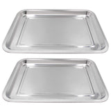 Tattoo Stainless Steel Tray - Autdor 2 Pack Stainless Steel Tattoo Trays 13.5" X 10" Dental Medical Tray Body Piercing Instrument Tray Flat Tool for Tattoo Supplies, Tattoo Kits