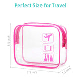 Clear Makeup Bag with Zipper, Packism 5 Pack Beauty Clear Cosmetic Bag TSA Approved Toiletry Bag, Travel Clear Toiletry Bag, Quart Size Bag Carry on Airport Airline Compliant Bag, Black