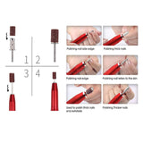 Portable Electric Nail Drill Set,Upgraded Professional Nail File With 6 Pieces Changeable Drills And Sand Bands Tool,USB Speed switch,Machine Electric Nail File for Home Salon Use（Red）