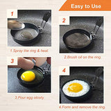 COTEY Large 3.5" Nonstick Egg Rings Set of 4, Round Crumpet Ring Mold Shaper