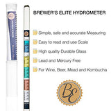 Brewer's Elite Hydrometer - for Home Brew Beer, Wine, Mead and Kombucha