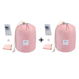 INVODA Travel Cosmetic Bags 2 Packs Waterproof Makeup Bags Multifunctional Bucket Toiletry Bag Barrel Cases Bathroom Storage Carry Cases Toiletry Bags Collapsible and Portable Cosmetic Cases