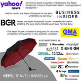 Repel Umbrella Windproof Travel Umbrella with Teflon Coating (Black Red)