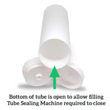 25 pcs Empty Cosmetic Tube 8 oz - Glossy White LDPE Collapsible Tubes - 5 Layer 50mm x 179mm - 5mm Orifice with Foil Seal and Varnish - White Flip Top Cap - Tube Sealing Machine Required