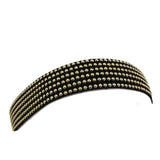 V G S Eternity Fashions Fashion Jewelry ~ Black Goldtone Studs Stretch Head Band (Style Hair 035f 16)