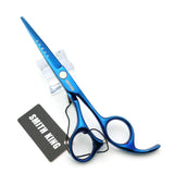 5.5 Inches Hair Cutting Scissors Set with Razor Combs Lether Scissors Case,Hair Cutting Shears Hair Thinning Shears for Personal and Professional (Blue)