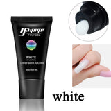 Yayoge Nail Poly Gel Kit 30ml White Quick Extension Gel Varnish with Nail Manicure Tools for Nail Extensions Nail Art DIY Salon and at Home