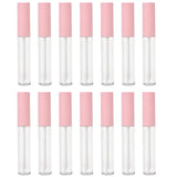 RONRONS 15 Pieces 10ml Empty Refillable Lip Gloss Bottle Tube with Pink Lid Clear Lip Balm Bottle Containers Tubes Cosmetics Sample Vials for Eyelashes Growth Oil, Makeup DIY Set