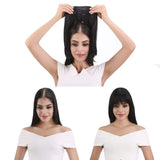 REECHO 12" Synthetic Hair Topper Wiglet Hair Enhancer with 3 Clips in Straight Hair Extensions Hair Closure Piece Hairpieces for Women - Dark Brown