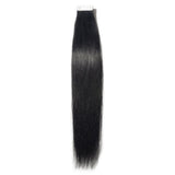 40PCS Tape In Human Hair Extensions Double Side Tape Seamless Skin Weft Invisible Hair Extensions Hightlight Balayage Natural Silk Straight For Women (24'',100g/40pcs,#1 Jet Black)