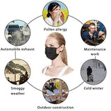 50PCS 3 ply black disposable face shield filter protection breathable dust proof