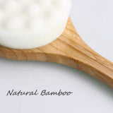 HYCOPROT Soft Fluffy Bath Back Brush, Extra Soft Comfy Bristles Anti-slip Long Handle Natural Body Massager for Shower, Wet/Dry Brushing, Exfoliating, Back/Leg/Foot Scrubbing (Grey)