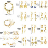 17 Pairs Gold Small Hoop Earrings Pack with Charm-Silver Mini Hoop Dangle Earrings