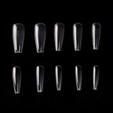 KADS Coffin Nails Long Fake Nails Acrylic Nails Coffin Shaped Ballerina Nails Tips 500pcs Full Cover False Nail Artificial Nails with Case for Nail Salons and DIY Nail Art 10 Sizes (HC70)