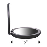WHAT ON EARTH Lighted Magnifying Travel Mirror, 1X & 5X Magnification 5 Inch Folding Makeup Mirror, Bright LED Lights, Black
