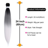 Pre Stretched Braiding Hair 24 Inch 8 Packs/Lot Professional Itch Free Hot Water Setting Synthetic Fiber Crochet Braids Hair Yaki Texture Hair Extensions