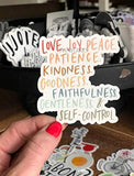 Fruit of the Spirit Christian sticker for a hydro flask, laptop, water bottle | Waterproof