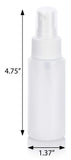 2 oz Clear Natural Refillable Plastic Squeeze Bottle with White Fine Mist Spray - (12 Pack)