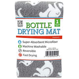 Reversible Baby Bottle Drying Mat, 16 Inch x 18 Inch, Grey Elephant Print