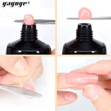Yayoge Poly Gel Nail Kit With UV Lamp - 30ml Polygel Nail Builder Gel Extension Kit With Slip Solution All In One Set French Nail Art Design Beginner Kit