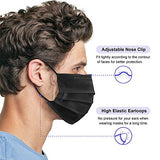 Disposable Face Masks, Pack of 50 Black Face Masks