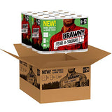 Brawny Tear-A-Square Paper Towels, 12 = 24 Regular Rolls, 3 Sheet Size Options