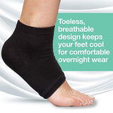 ZenToes Moisturizing Heel Socks 2 Pairs Gel Lined Toeless Spa Socks to Heal and Treat