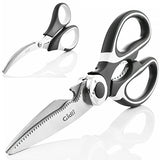 Kitchen Shears by Gidli - Lifetime Replacement Warranty- Includes Seafood Scissors