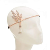 1920's Flapper Headband Great Gatsby Leaf Medallion Pearl Headpiece Bridal Tiara Hair Accessories
