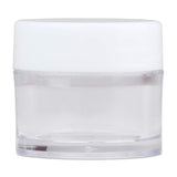 Beauticom 7 Gram / 7 ML Thick Wall Round Leak Proof Clear Acrylic Jars for Beauty, Cream, Cosmetics, Salves, Scrubs (72 Pieces Bottom Clear Base + 72 Pieces Lids, White)