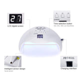 Gel UV LED Nail Lamp,LKE Nail Dryer 40W Gel Nail Polish UV LED Light with 3 Timers Professional for Nail Art Tools Accessories White