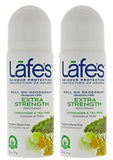 Lafe's Extra Strength Roll On Deodorant (Pack of 2) With Tea Tree Oil, Aloe Vera and Mineral Salts, 2.5 oz Each