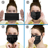 Disposable Face Masks,Face Masks of 50 Pack Disposable Mask-Black