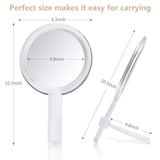 Gotofine Double Sided 1x - 7X Magnification Hand Held Makeup Mirror with Stand,Clear (7X)