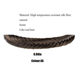 TOECWEGR Fishtail Hair Brai 9 Strands Synthetic Hair Braid Headband Classic Thick Braided Elastic Multicolor Shape Ladies Beauty headdress (4A)