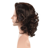 BERON Men's Short Curly Brown Wig Heat Resistant Natural Looking for Halloween Cosplay Party Costume or Daily Use (Dark Brown)