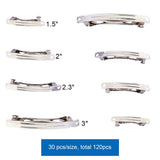 PH PandaHall 120pcs 4 Size Iron Rectangle Barrette Snap Hair Alligator Clips Metal French Barrette Hair Clips Hair Clips Alligator Hair Clips