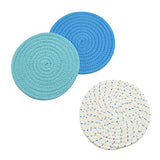 Kitchen Pot Holders Set Trivets Set 100% Pure Cotton Thread Weave Hot Pot Holders Set