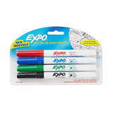 EXPO 1871133 Low-Odor Dry Erase Markers, Ultra Fine Tip, Assorted Colors, 4-Count