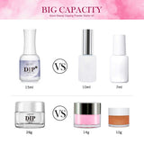 Nail Dip Powder Starter Kit 4 Red GlitterColors(1oz.),Acrylic Dip Powders System for French Nail (Comes with Bond,Base,Activator,Top,Brush Saver,4 Powder Jars + Some Manicure Tools)