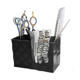 Barber Shop Double Case Professional Hairdresser Scissor Combs Clips Holder Rack Hairdressing Tools Accessories Storage Case Large Capacity Pet Groomer Box(Black)