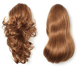 Onedor 15" Synthetic Fiber Curly Ponytail Hair Extension hairpiece with Clip-in Jaw Clips, Dual-Use Hair Extensions (27#-Strawberry Blonde)