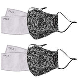 kensie Women's 2 Piece Face Mask Set, Black Lace, Standard