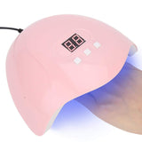 54W Nail Lamp, UV LED Nail Dryer Intelligent Nail Polish Gel Dryer Manicure Tool Curing Machine with 30s, 60s and 90s Timing Setting(Pink)