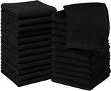 Utopia Towels Cotton Black Washcloths Set - Pack of 24-100% Ring Spun Cotton, Premium