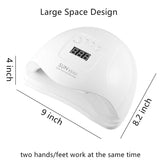 chic style UV Nail Lamp Dryer, 110W LED Nail Curing Lamp Light with Smart Memory Function for Gel Nails Toe Nail Curing All Manicure Gel Polish Art