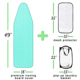 Seiritex Silicone Ironing Board Cover with Elastic Edge Scorch and Stain Resistant Cotton