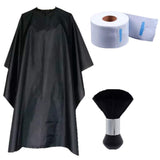 Haircutting Cape For Adults- Barber Cape For Men Hair Cape Barber Cape Hair Cut Cape Cape for Hair Cutting Black Large 55" X 63" Bonus Barber Accessories 1 Neck Duster Brush 1 Barber Neck Strips